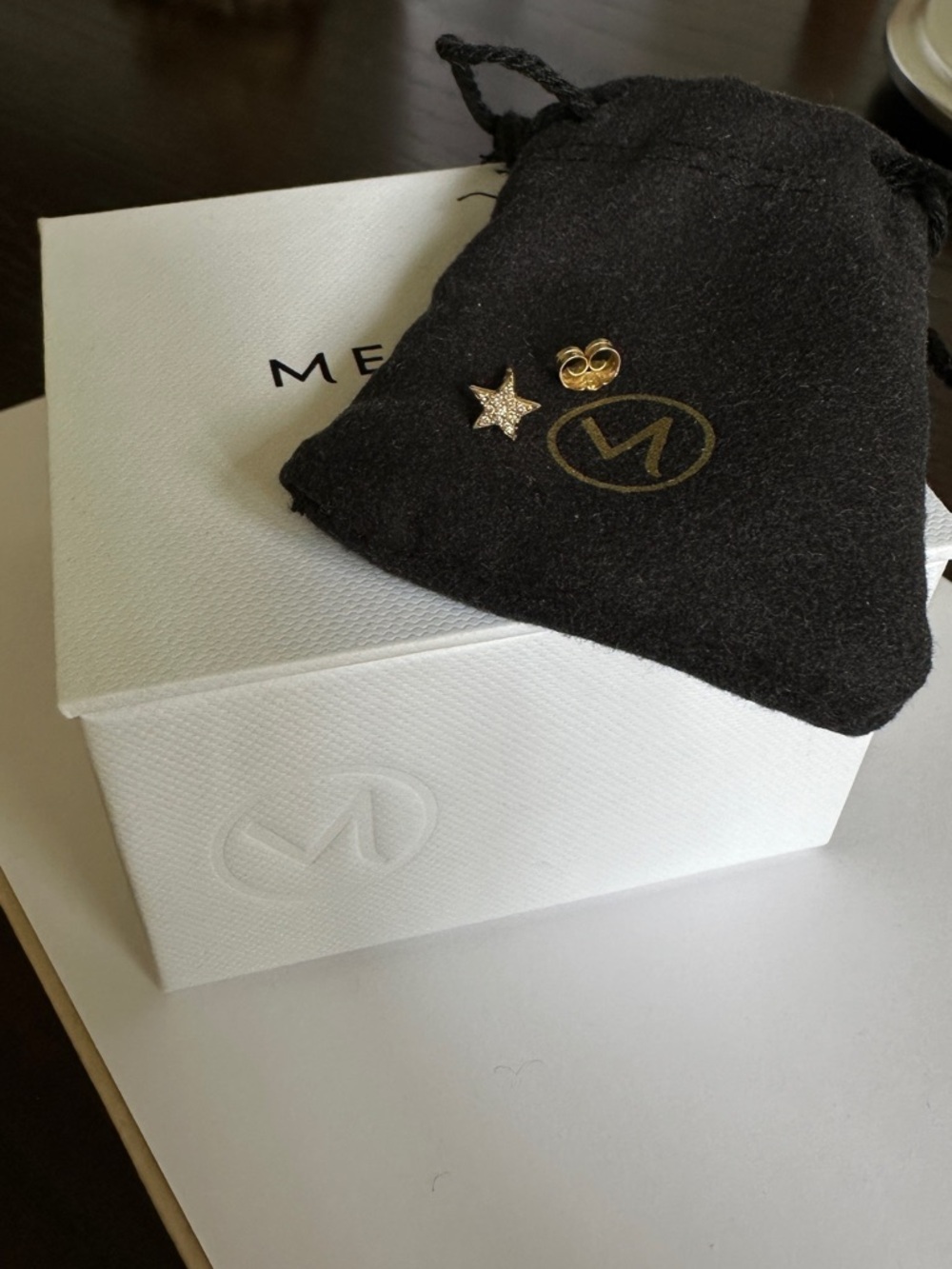 Mejuri 14K gold and diamond Star Stud Earring